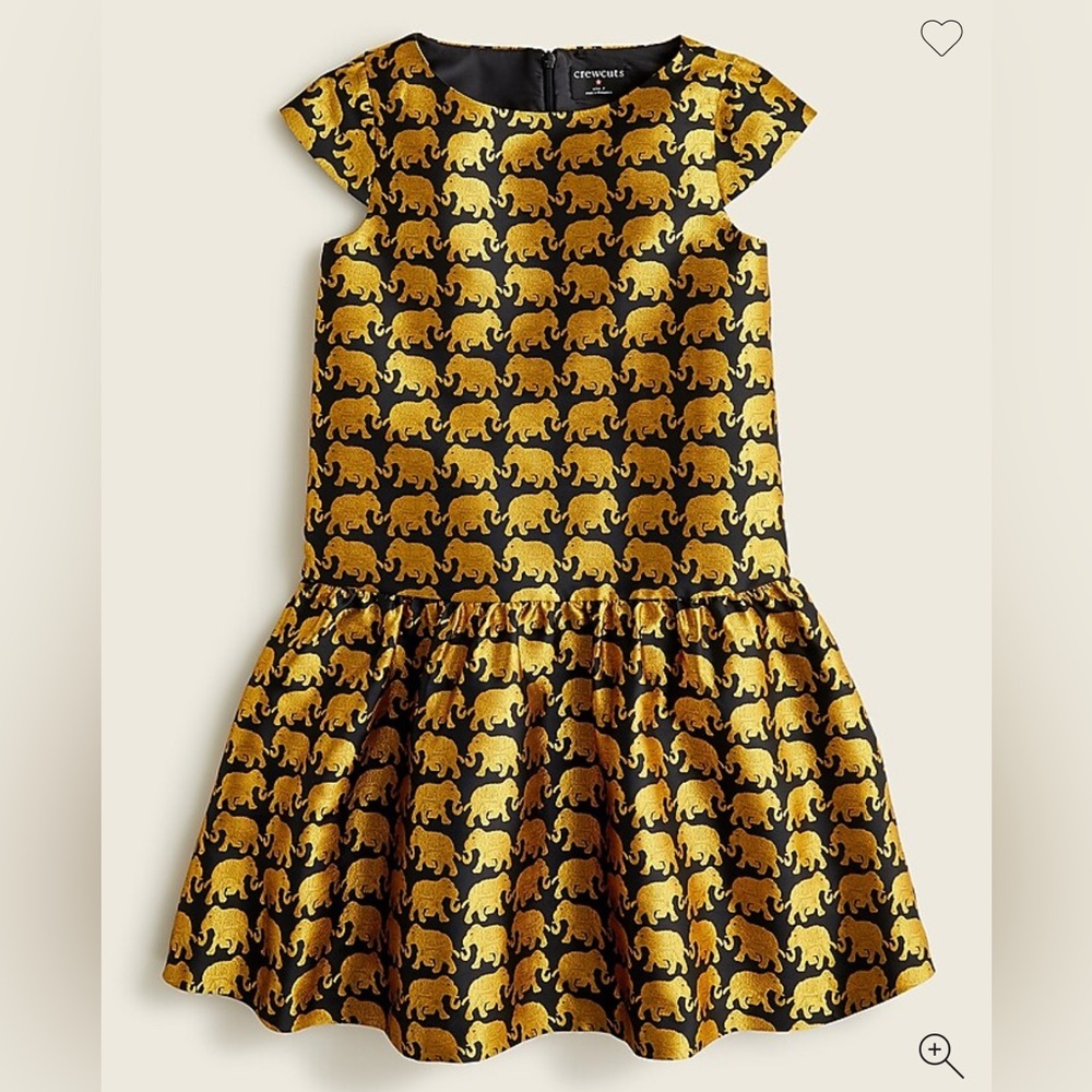 JCrew Crewcuts Girls' cap-sleeve dress in jacquard elephants size 6